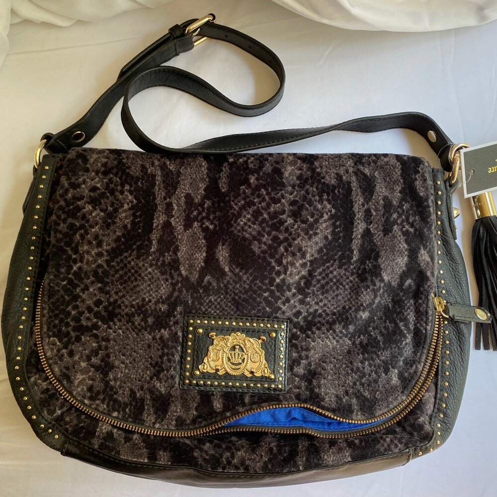 New Juicy Couture Vintage Velour Ciara Wild Things Studded Bag